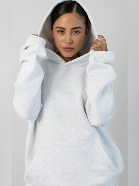 Comfrt Signature Hoodie 3XL Light Heather Grey Oversized Fleece Minimalist NWT